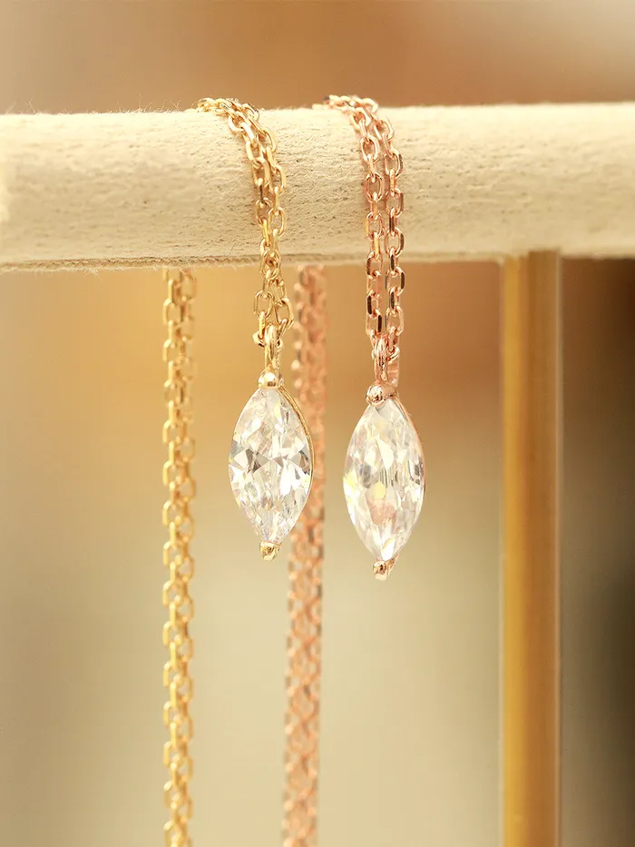 Necklaces 14K 18K gold Crystal Cubic Necklace MinimalBijoux