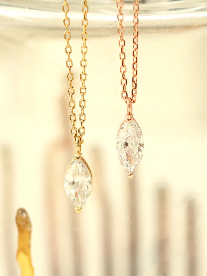 Necklaces 14K 18K gold Crystal Cubic Necklace MinimalBijoux