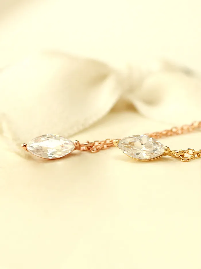 Necklaces 14K 18K gold Crystal Cubic Necklace MinimalBijoux
