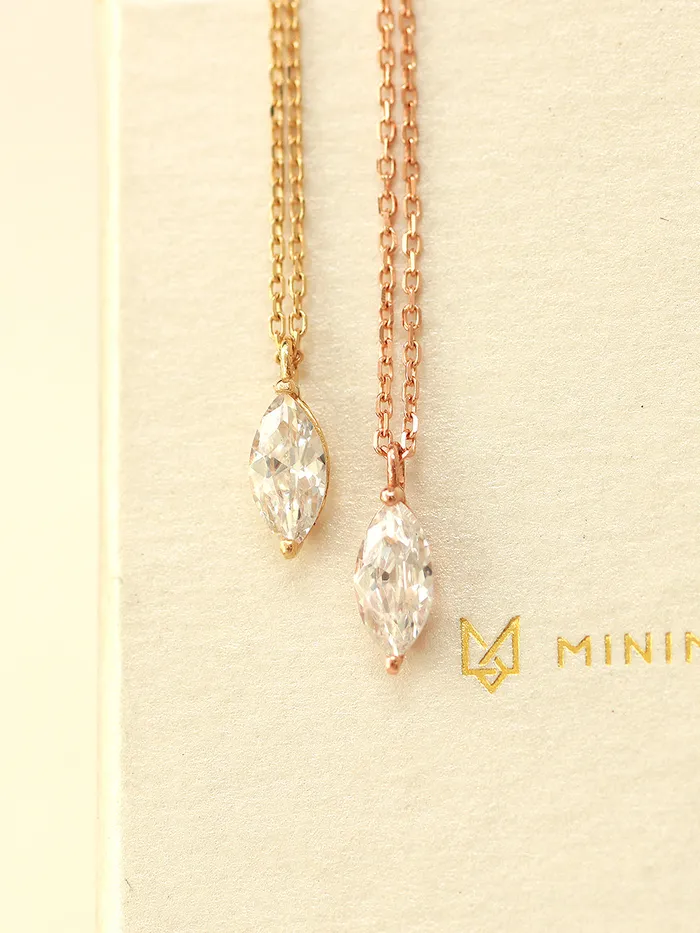 Necklaces 14K 18K gold Crystal Cubic Necklace MinimalBijoux