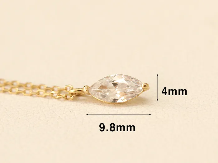 Necklaces 14K 18K gold Crystal Cubic Necklace MinimalBijoux
