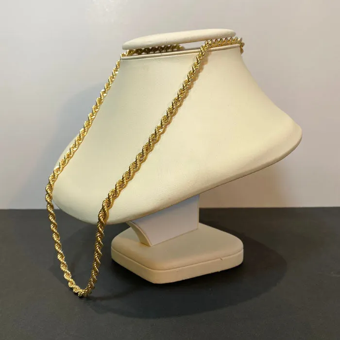 Necklaces Moriartys Gem Art 14K Yellow Gold Thick Rope Chain Necklace