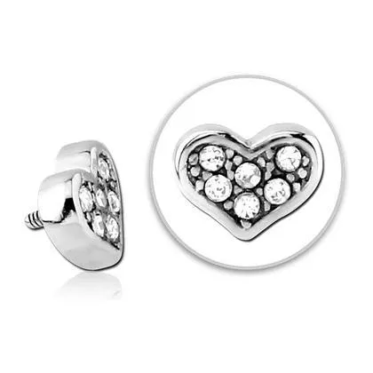 Necklaces Tulsa Body Jewelry 16g CZ Heart Stainless End
