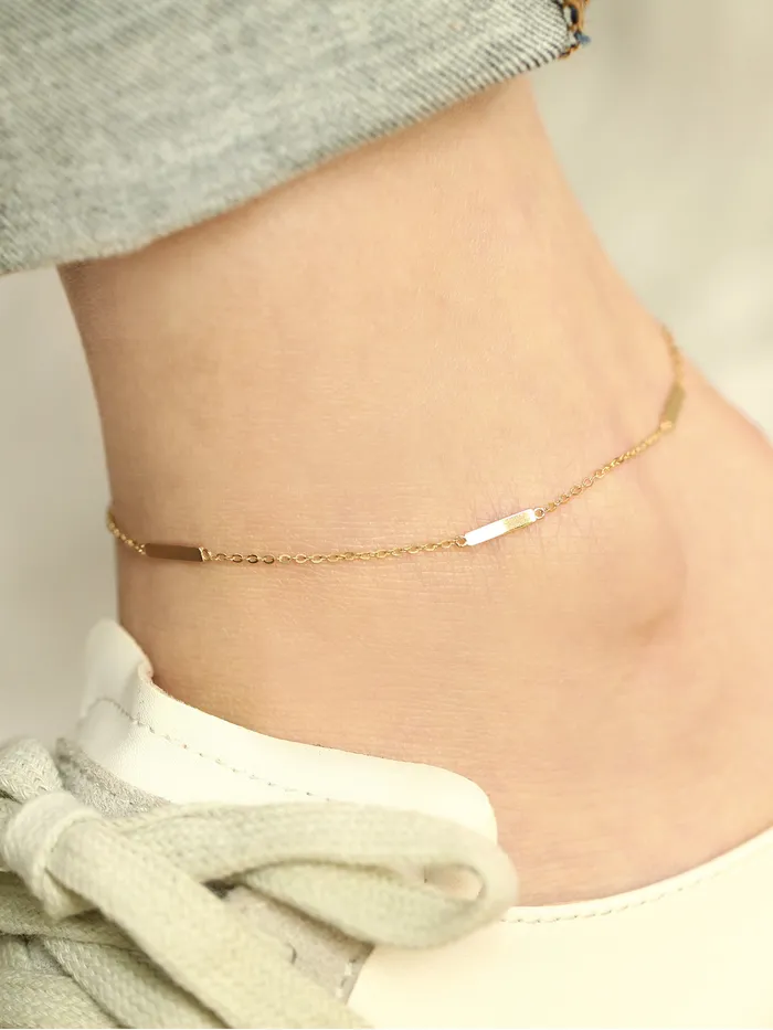 PreStyled Sets MinimalBijoux 14K 18K Gold simple stick anklet