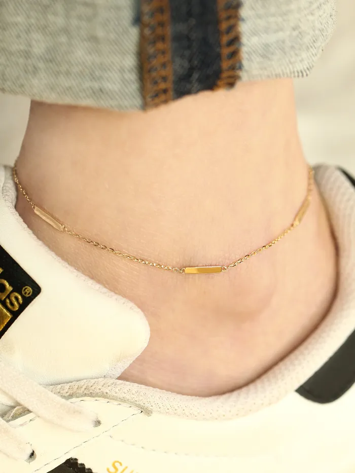 PreStyled Sets MinimalBijoux 14K 18K Gold simple stick anklet
