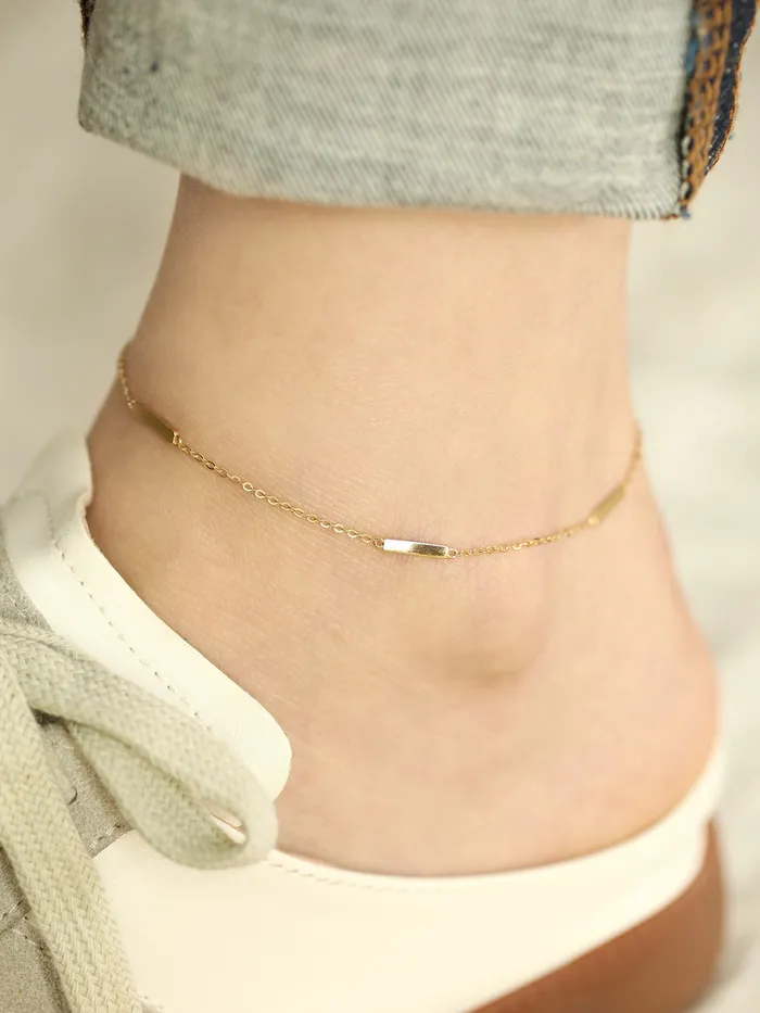 PreStyled Sets MinimalBijoux 14K 18K Gold simple stick anklet