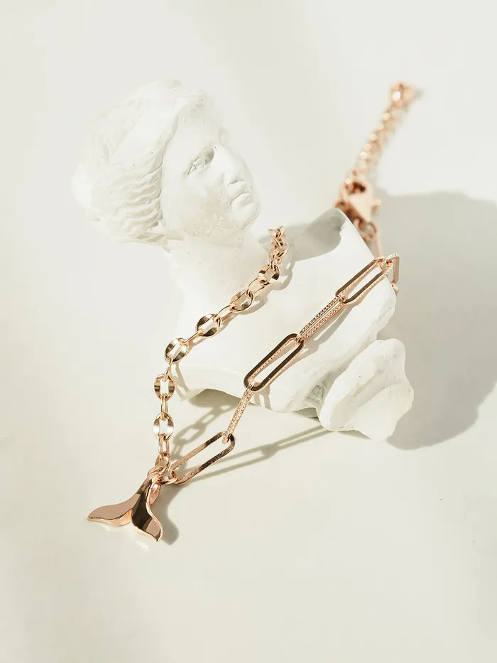 PreStyled Sets MinimalBijoux 14K 18K Gold Whale Tale Clip Chain Anklet