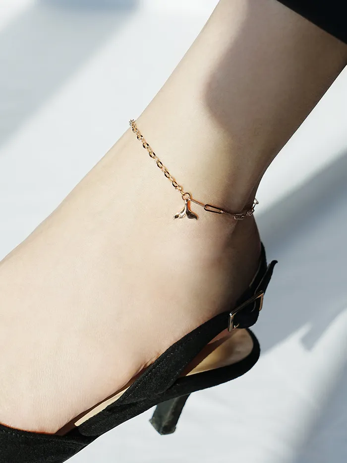 PreStyled Sets MinimalBijoux 14K 18K Gold Whale Tale Clip Chain Anklet