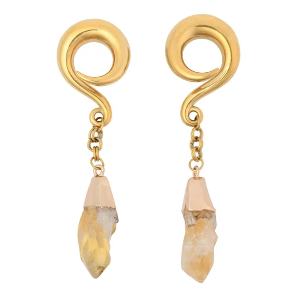 PreStyled Sets Tulsa Body Jewelry Citrine Gold Coil Hangers