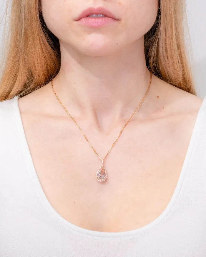 Princess Bride Diamonds Necklaces 404ct Morganite Pendant Necklace