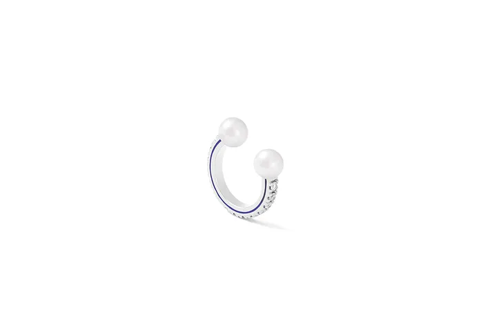 RIEFE Earrings Comfy Ear CuffWG White Dia 013ct Blue EPO