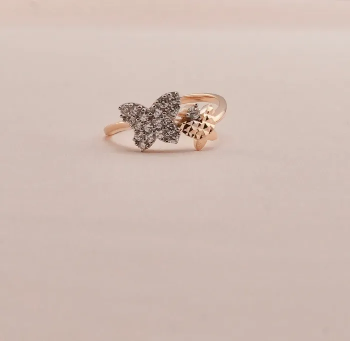Rings AB and J 14K Gold Butterfly Womens Ring RG2139