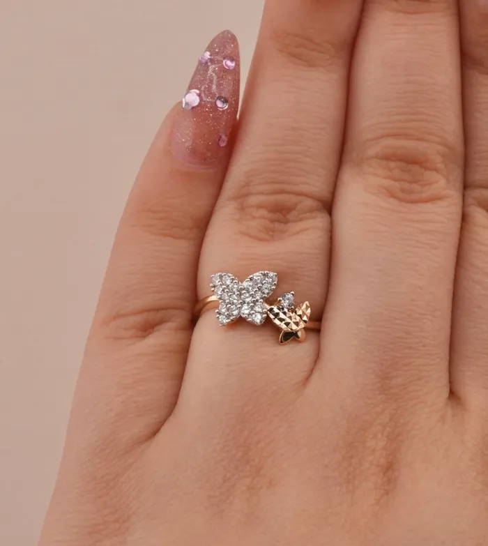 Rings AB and J 14K Gold Butterfly Womens Ring RG2139 Rings AB and J 14K Gold Butterfly Womens Ring RG2139