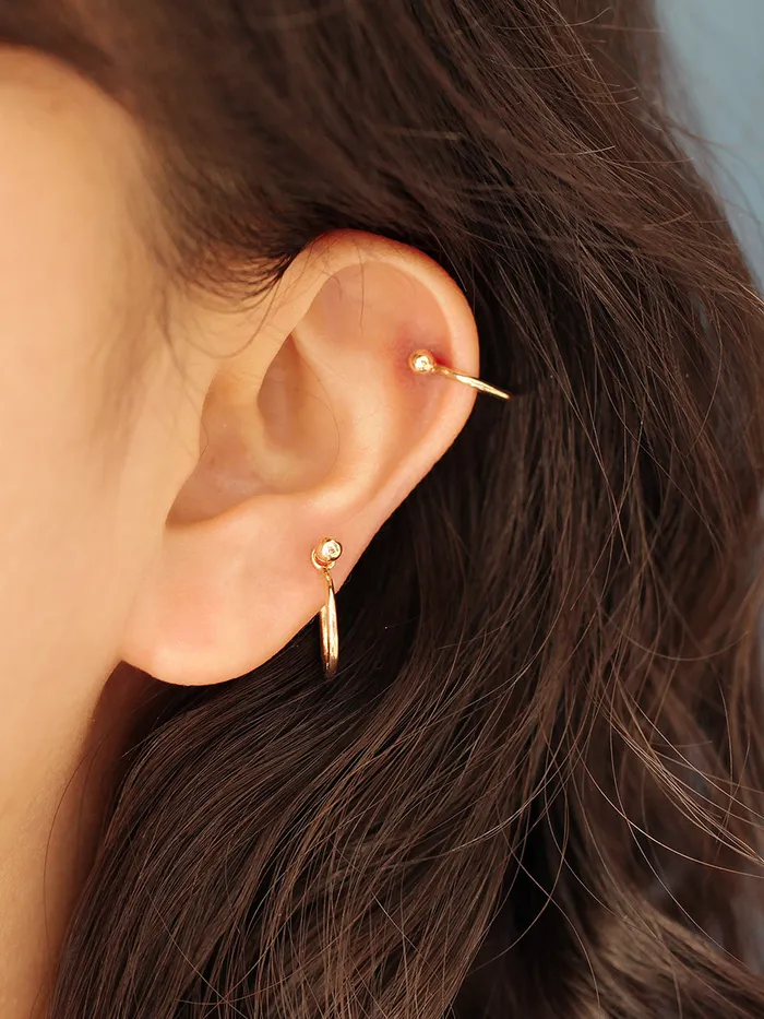 Rings MinimalBijoux 14K Gold Simple CType Conch Piercing
