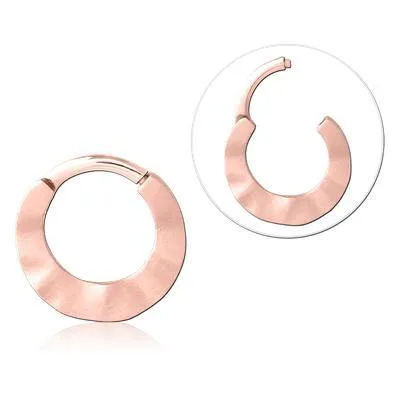 Rings Tulsa Body Jewelry Wavy Matte Rose Gold Hinged Ring