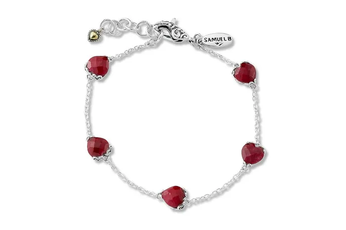 Samuel B Bracelets Glow Heart Bracelet Ruby