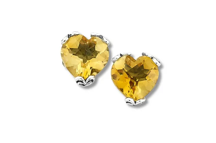 Samuel B Earrings Glow Heart Earrings Citrine