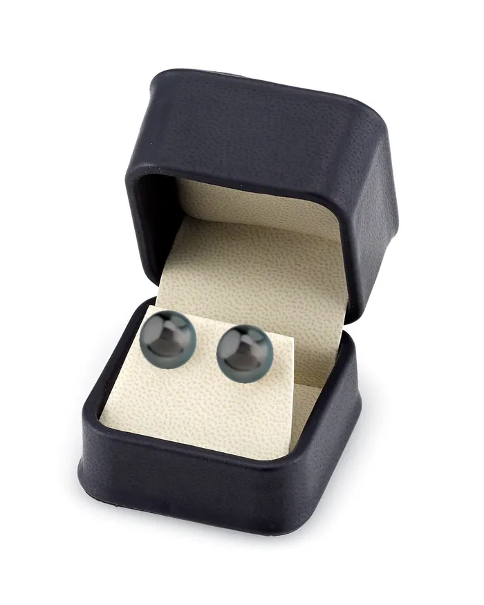 SPT Black Tahitian Pearl Stud Earrings 120130mm Earrings