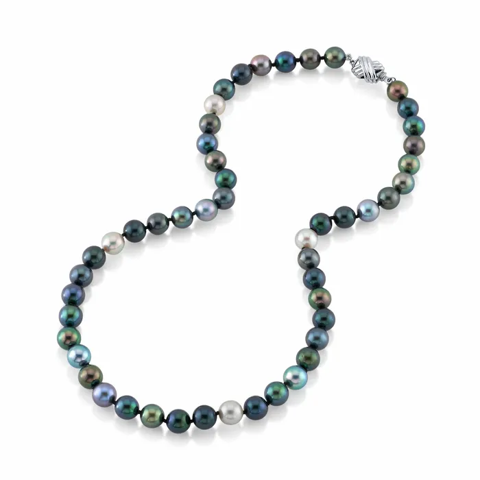 SPT Necklaces 8085mm Akoya Multicolor Pearl Necklace AAA Quality