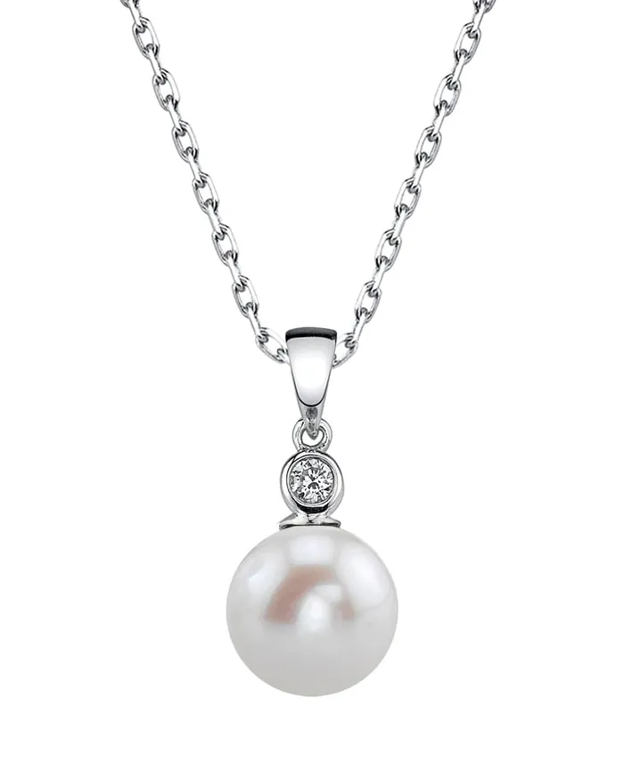 SPT Necklaces Freshwater Pearl Diamond Michelle Pendant