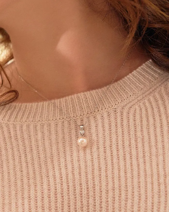 SPT Necklaces Freshwater Pearl Diamond Michelle Pendant