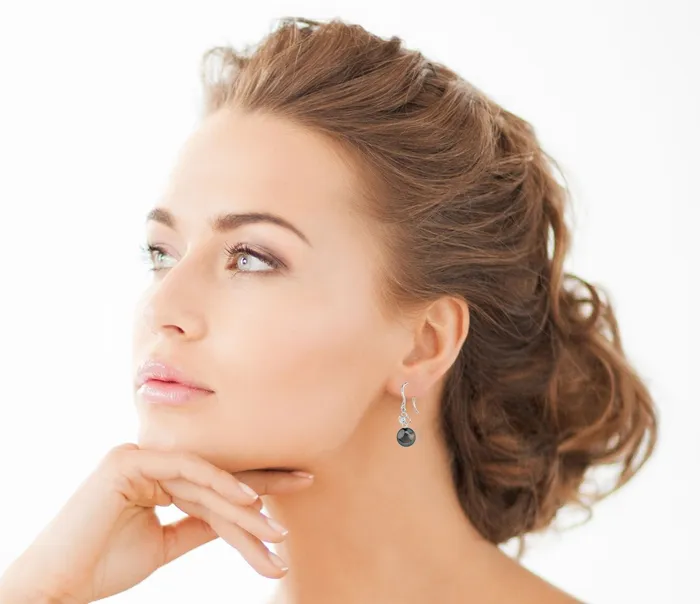 SPT Tahitian South Sea Pearl Diamond Lacy Earrings Earrings