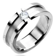 Stainless CZ Center Ring Tulsa Body Jewelry Rings