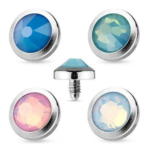 Tulsa Body Jewelry Bracelets 14g Opalite Disc Stainless End