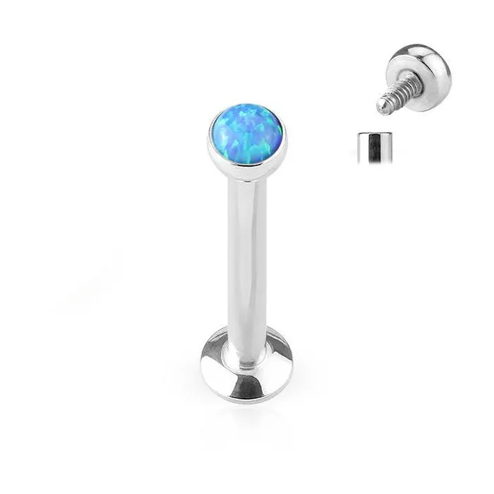 Tulsa Body Jewelry Bracelets 16g Micro Opal Stainless Labret