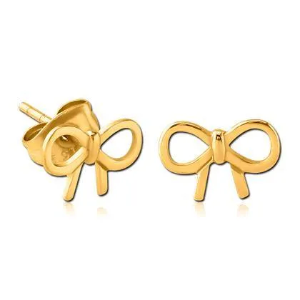 Tulsa Body Jewelry Earrings Bow Gold Stud Earrings