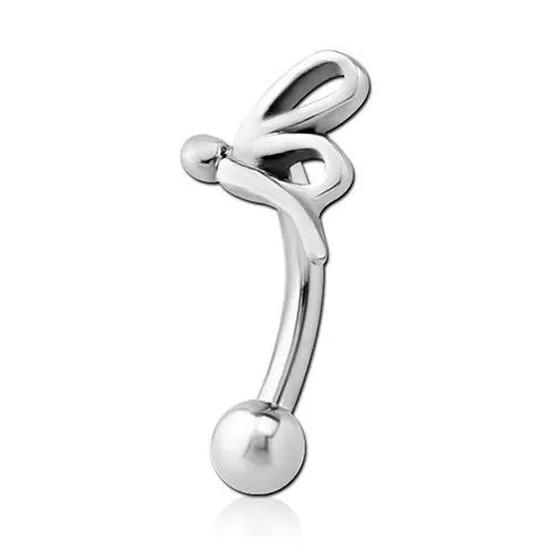 Tulsa Body Jewelry Earrings Butterfly Stainless Eyebrow Barbell
