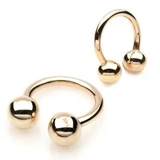 Tulsa Body Jewelry PreStyled Sets 14g Yellow 14k Gold Circular Barbell