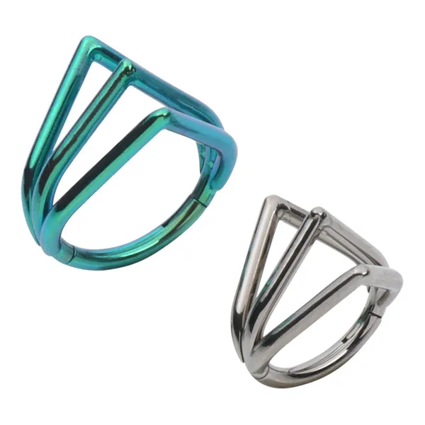 Tulsa Body Jewelry TripleV Titanium Hinged Ring Rings