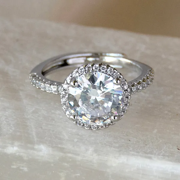 Upakarna Round Solitaire Ring Rings