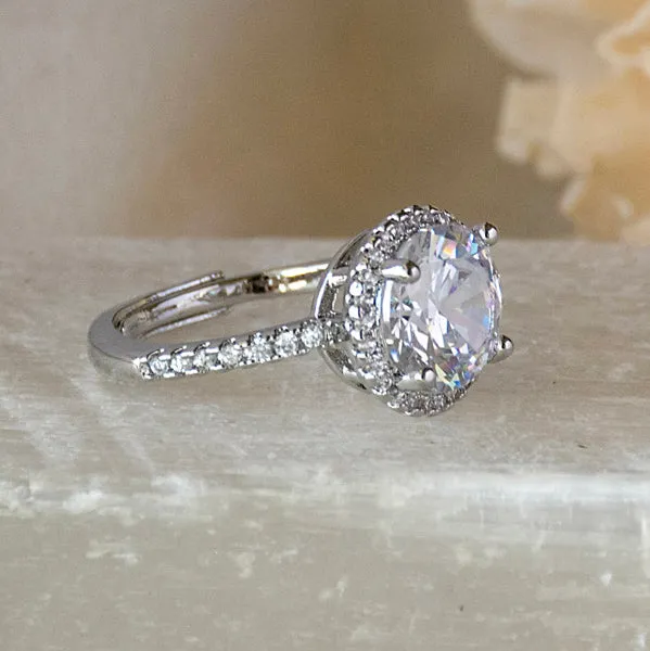 Upakarna Round Solitaire Ring Rings