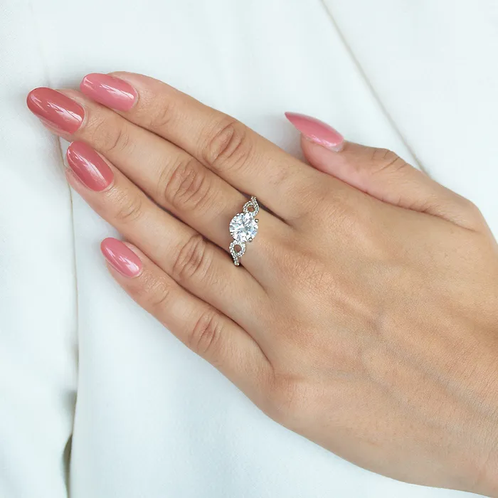 Upakarna Solitaire Diamond Infinity Ring Rings