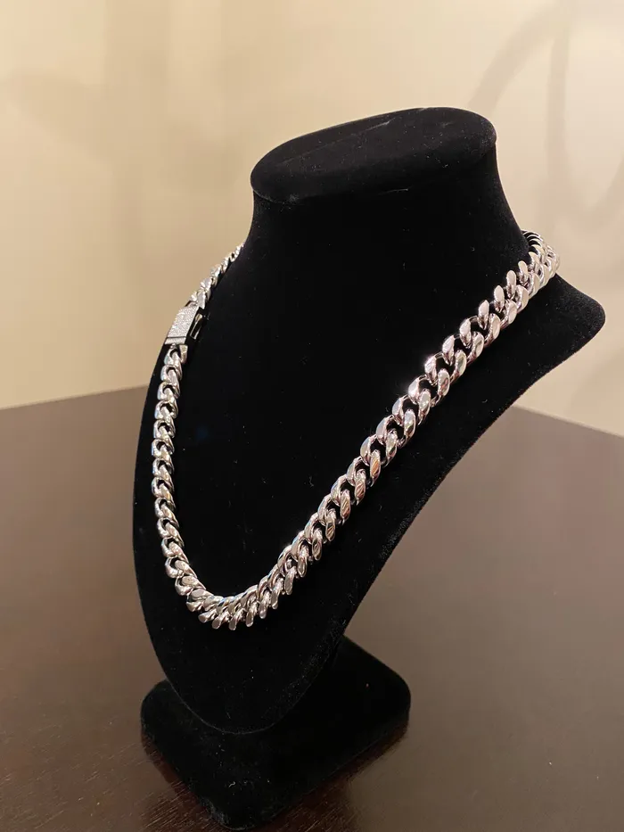 12mm Hybrid Miami Cuban Link Chain 925 SilverWhite Gold DripGawd Jewelry Rings