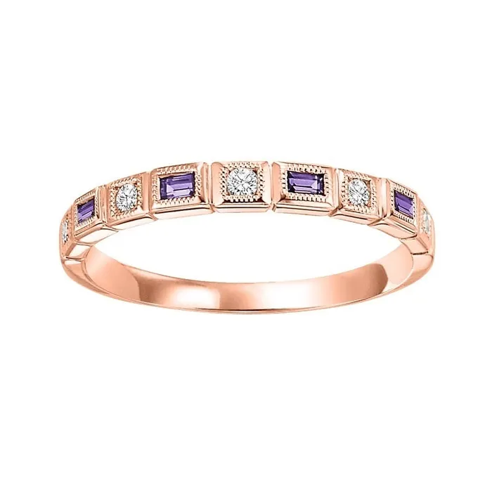 14K Rose Gold Mix Bezel Amethyst Band 112CT International Diamond Center Rings 14K Rose Gold Mix Bezel Amethyst Band 112CT International Diamond Center Rings