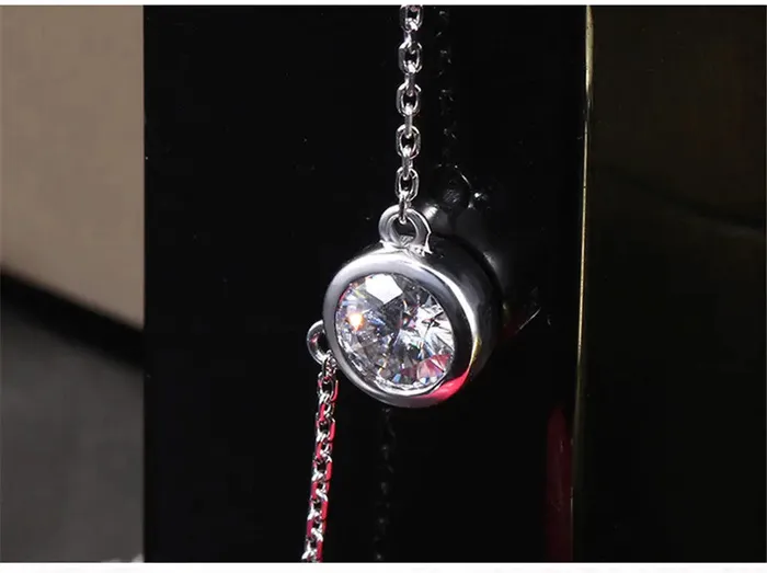 14k White Gold Moissanite Pendant Necklace 05ct Luxus Moissanite Rings Jewelry Necklaces
