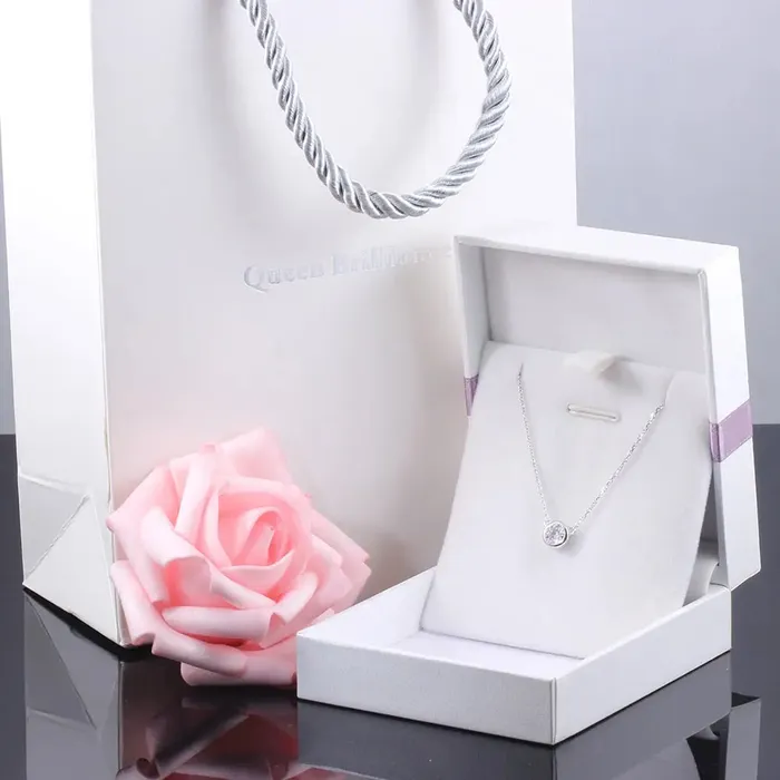 14k White Gold Moissanite Pendant Necklace 05ct Luxus Moissanite Rings Jewelry Necklaces