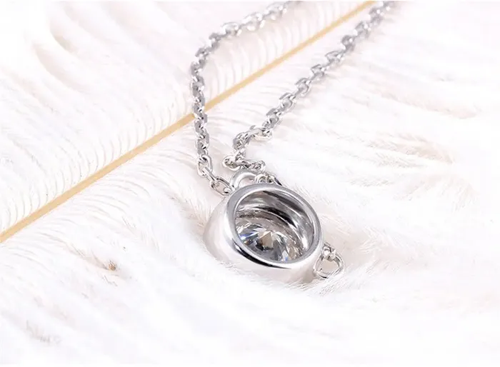 14k White Gold Moissanite Pendant Necklace 05ct Luxus Moissanite Rings Jewelry Necklaces
