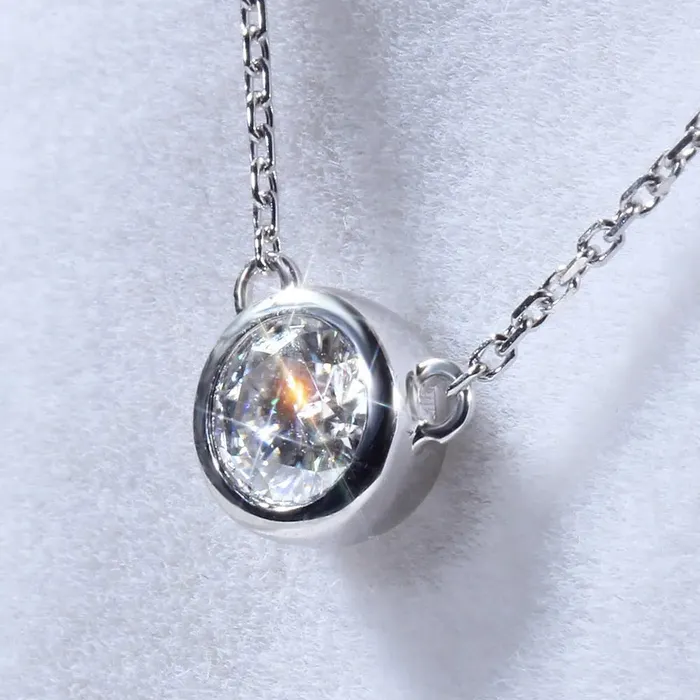 14k White Gold Moissanite Pendant Necklace 05ct Luxus Moissanite Rings Jewelry Necklaces