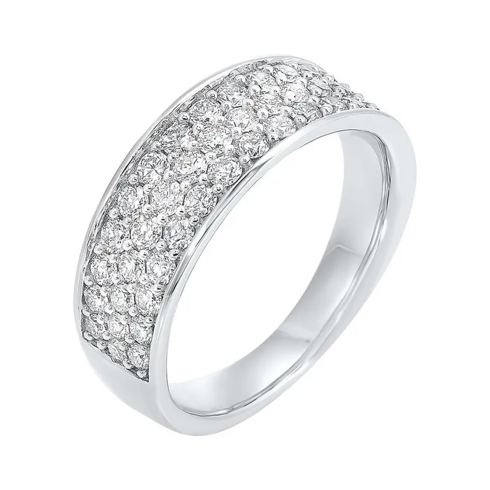 14K White Gold Multi Row Prong Diamond Band 1CT International Diamond Center Rings 14K White Gold Multi Row Prong Diamond Band 1CT International Diamond Center Rings