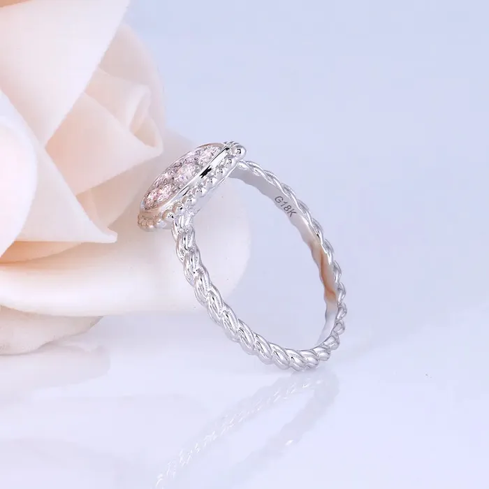 18k White Gold Vintage Moissanite Custom Rings 045ct Total Luxus Moissanite Rings Jewelry PreStyled Sets