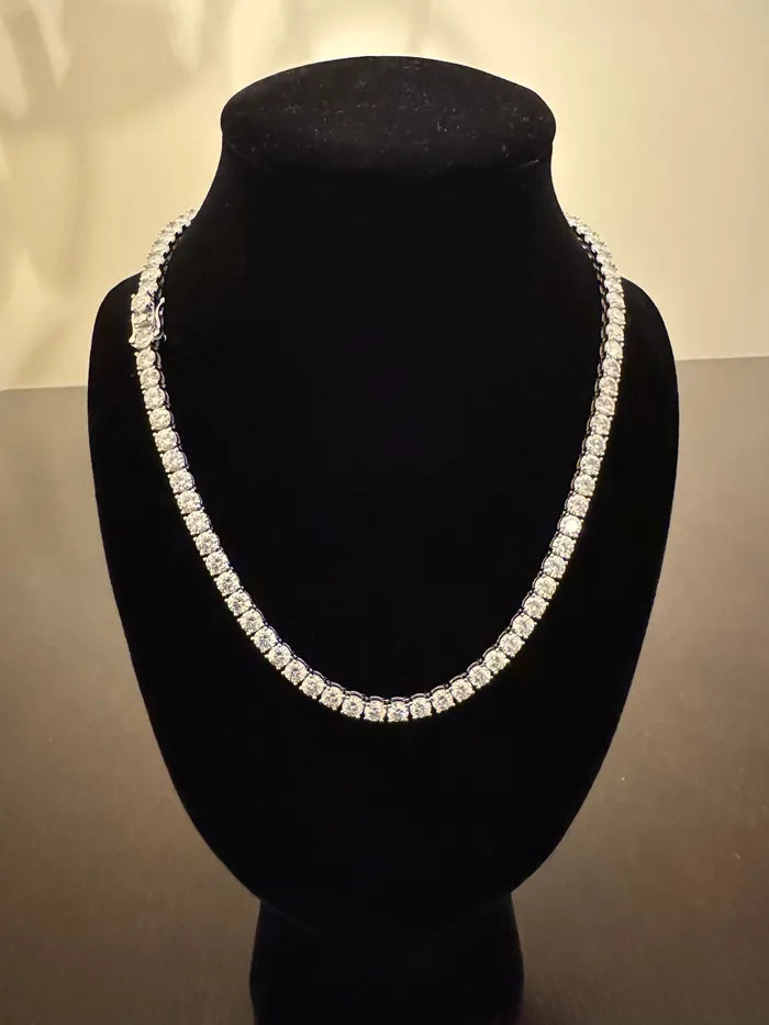 5mm Moissanite Tennis Chain 925 SilverWhite Gold DripGawd Jewelry Necklaces