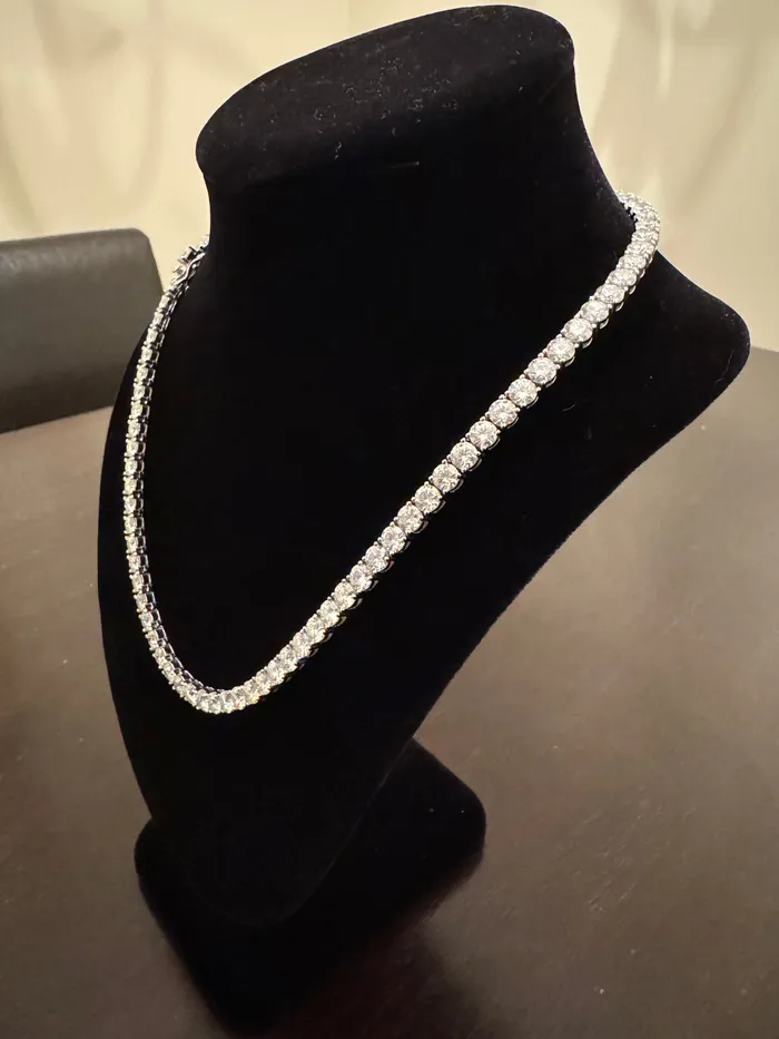 5mm Moissanite Tennis Chain 925 SilverWhite Gold DripGawd Jewelry Necklaces