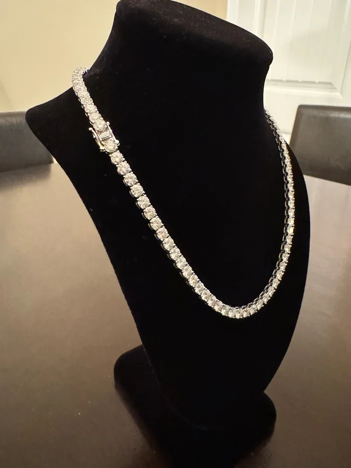 5mm Moissanite Tennis Chain 925 SilverWhite Gold DripGawd Jewelry Necklaces