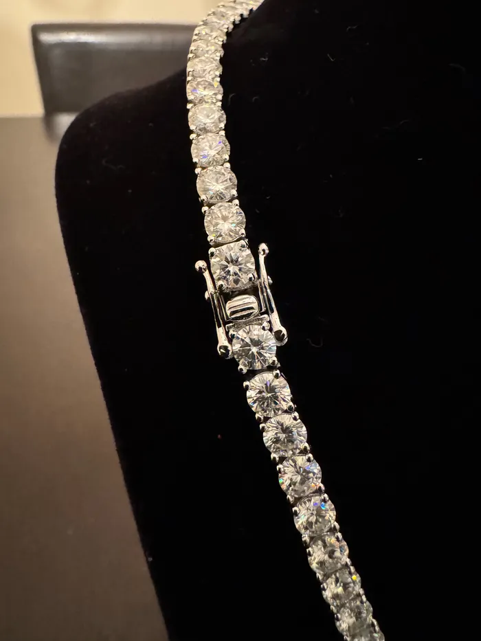 5mm Moissanite Tennis Chain 925 SilverWhite Gold DripGawd Jewelry Necklaces