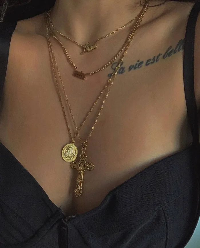 aiobo Script Nameplate Necklace Necklaces