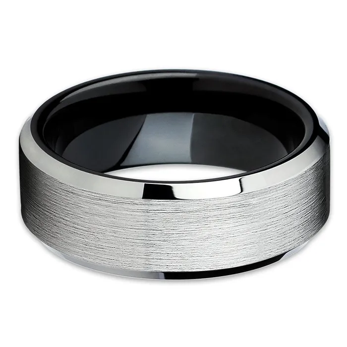 Black Wedding Ring Tungsten Wedding Ring Black Wedding Band Tungsten Ring Clean Casting Jewelry Rings